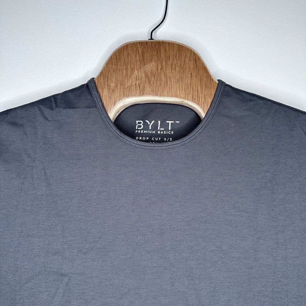 BYLT Premium Basics Drop Cut S/S Women's Gray T-shirt Sz M